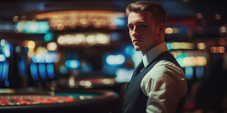 Antarmuka meja blackjack Hacksaw Gaming di aplikasi mapstoto mobile